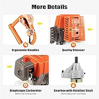Vista 7 de Excavadora de agujeros para postes de 63CC de 2 tiempos, 3HP, a gas - Excavadora de agujeros para postes con barrena de tierra con diseño