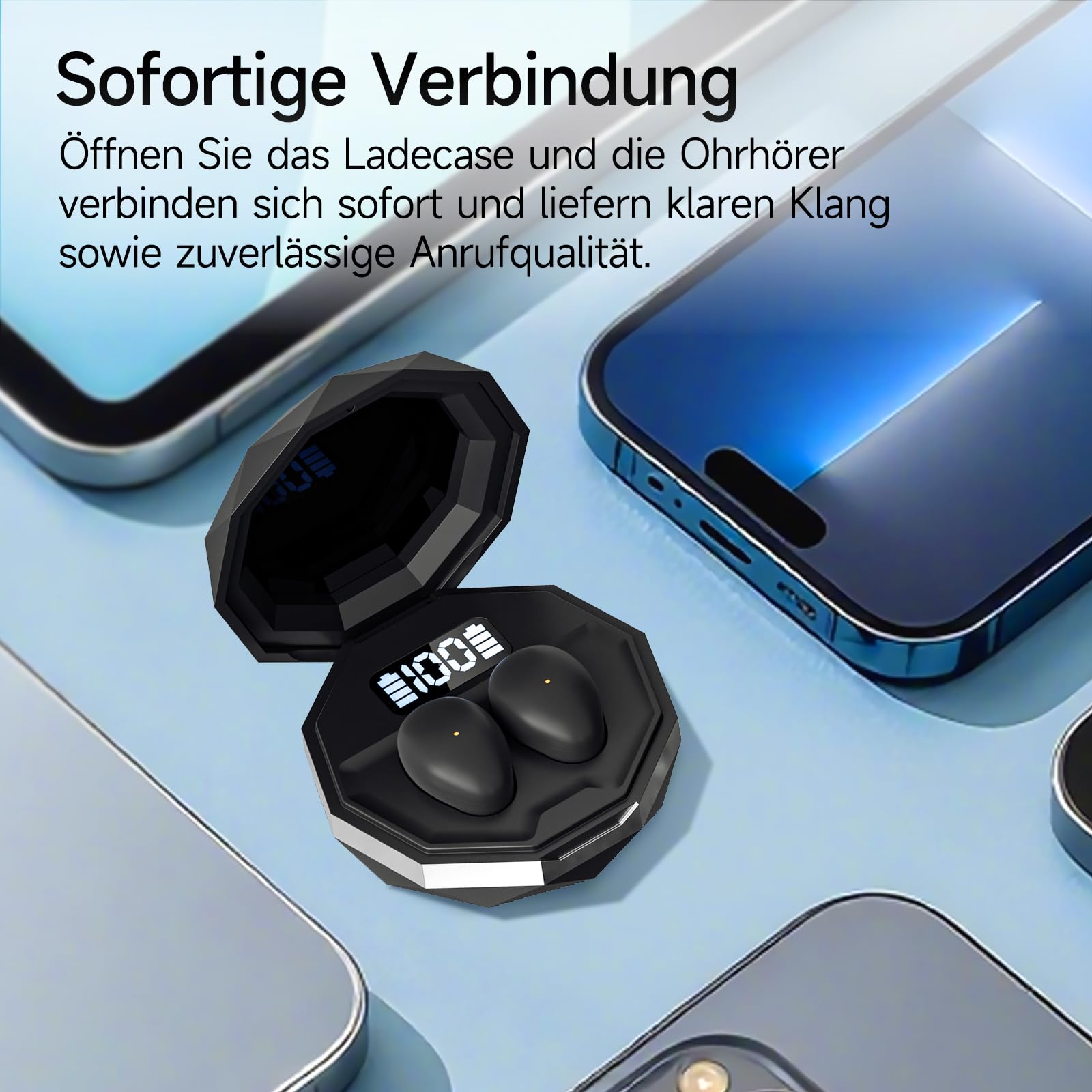Schlafkopfhörer Bluetooth 6.0 – Mini Kabellose Kopfhörer zum Schlafen, Komfortabel & Leicht, Lang anhaltender Akku, Für Training, Arbeit & Reisen, Mit Leistungsanzeige
