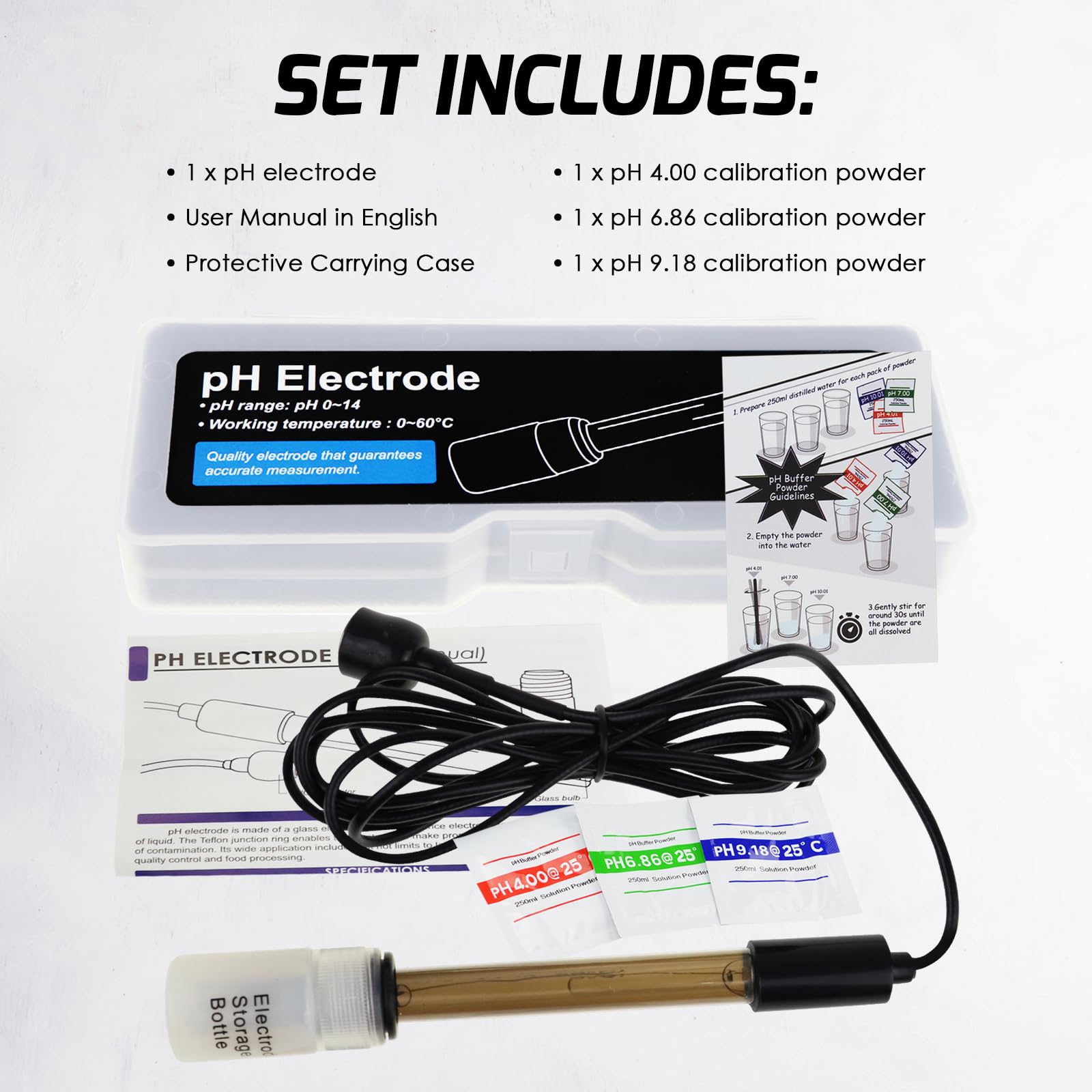Câble d'électrode pH de remplacement, sonde 0-14pH avec connecteur BNC, 200 cm, pour tester les liquides : océan, eau de mer, pluies acides.