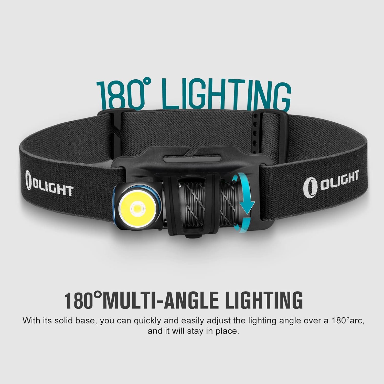 OLIGHT Perun 2 Mini Headlamp attached to a backpack strap