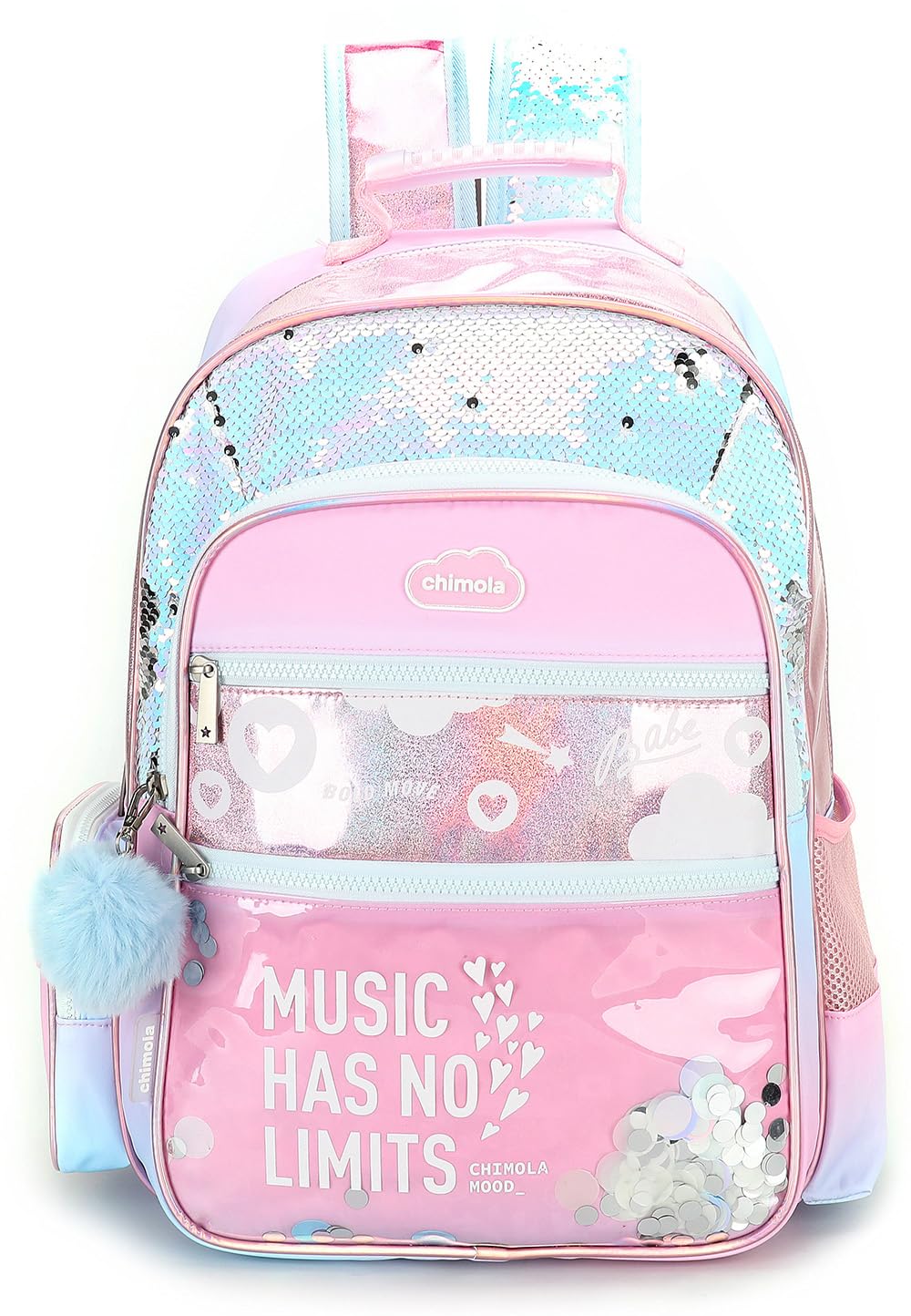 CHIMOLA Unisex Çocuk Sırt Çantası, Pembe, M