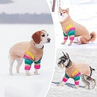Vista 6 de Suéter XS cálido para perro, suéteres para perros pequeños, niñas y niños, suéter elástico para cachorros, suéter de cuello alto extra pequeño