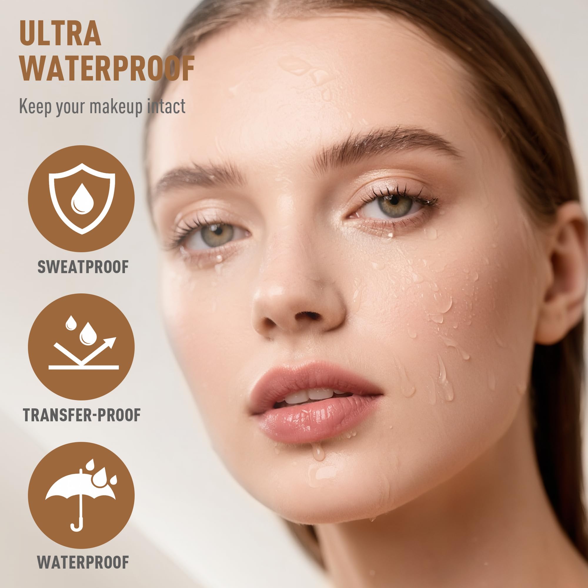 FV Waterproof Liquid Foundation with Matte Finish, Lightweight, Oil-Free, Natural Look Makeup for Combination & Oily Skin, Light to Medium Coverage,Natural Beige, 1 fl. oz.