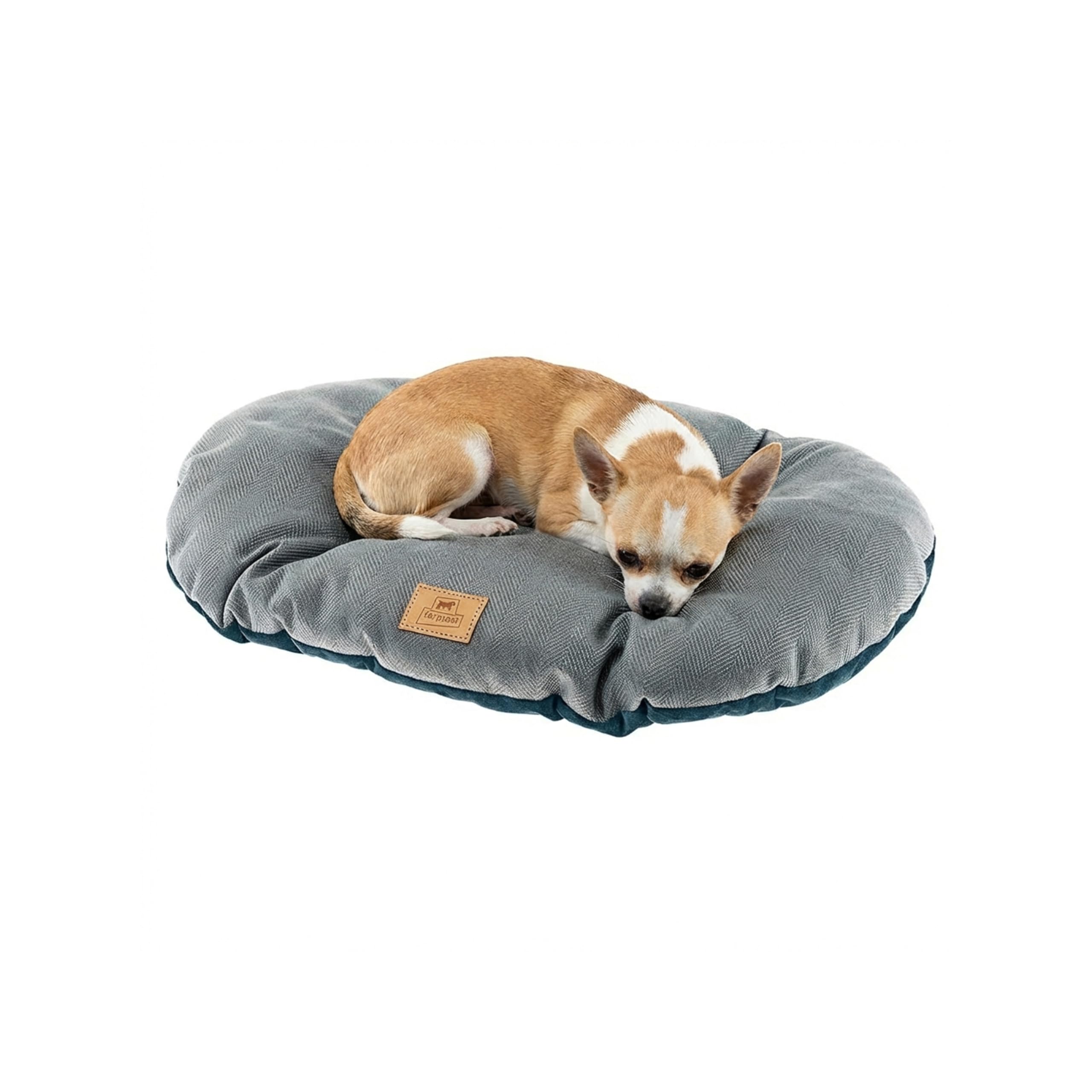 Ferplast Cat And Dog Cushion Stuart 45/2, Double-Sided, Tweed And Soft Velvet, Washable, Blue, XS
