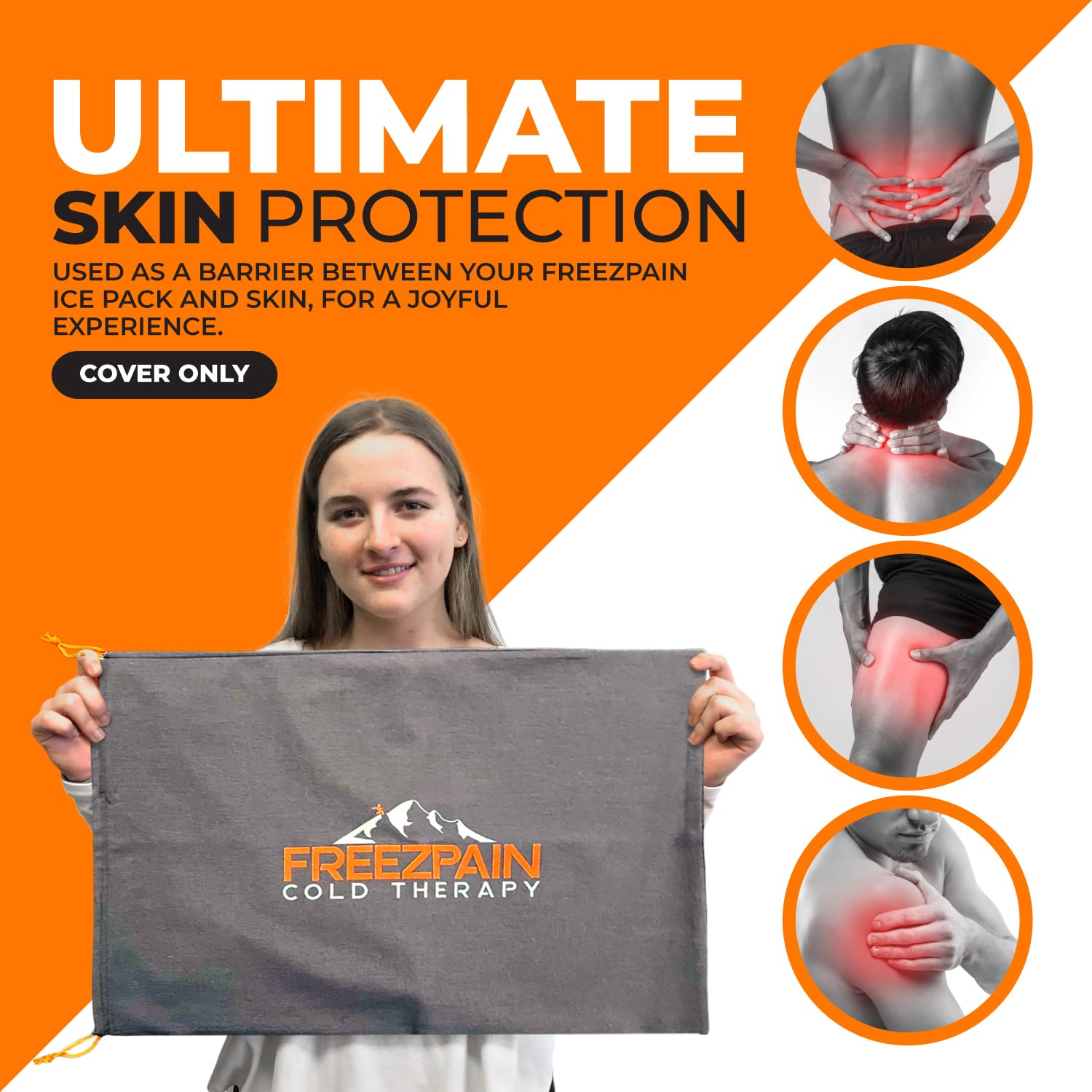 Freezguard Cold Therapy Gel Pack Cover by Freezpain (Extra Large)- 17.3