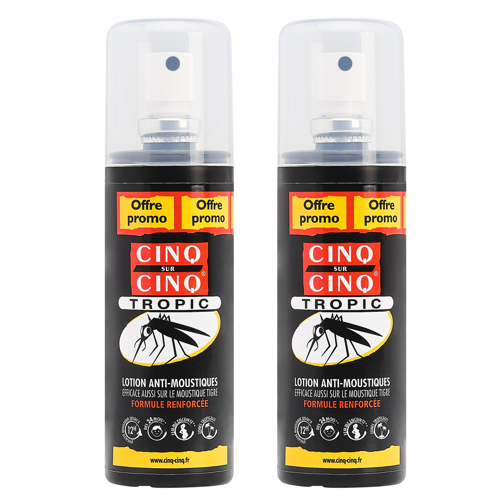 Cinq sur Cinq - Lote de 2, protector contra mosquitos, spray Tropic (100 ml)