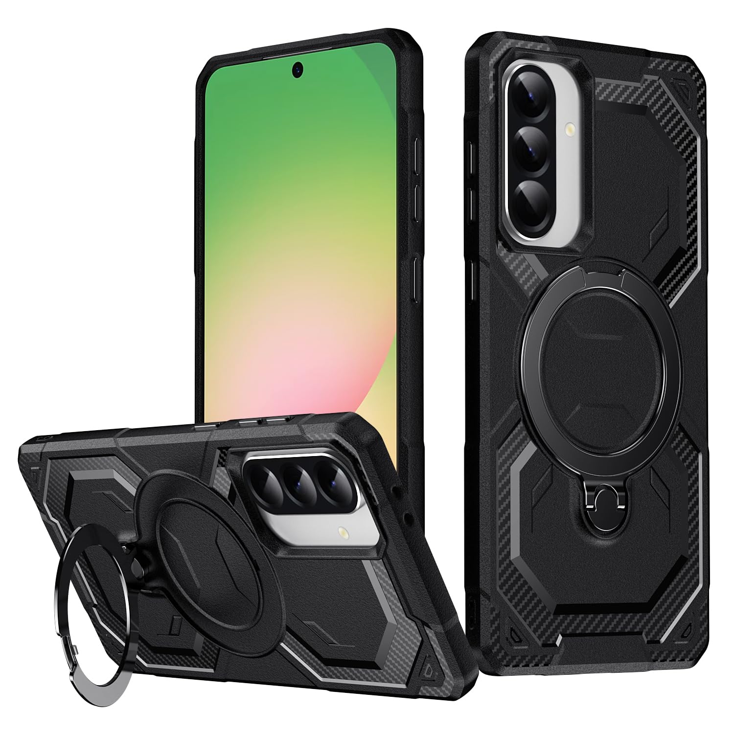 Coque Samsung A36 anti-chute résolvant les risques de casse avec support noir - 7
