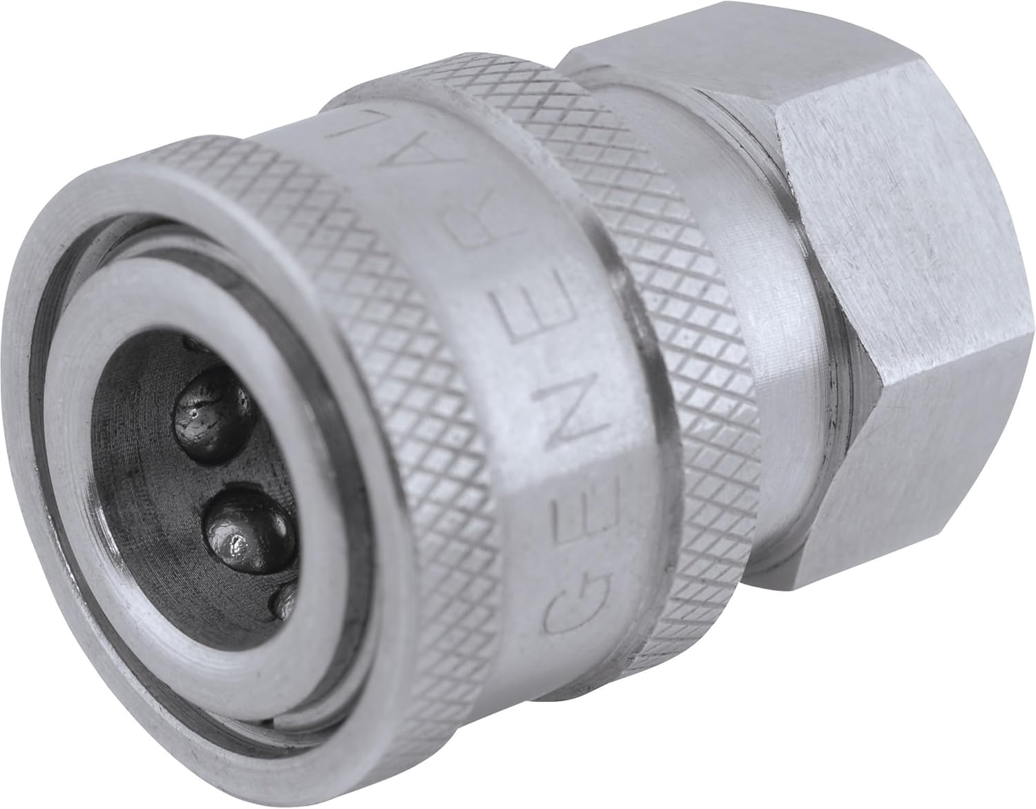 General Pump Pressure Washer Quick Coupler - 5000 PSI, 3/8in. Inlet, Stainless Steel, Model Number ND10074P