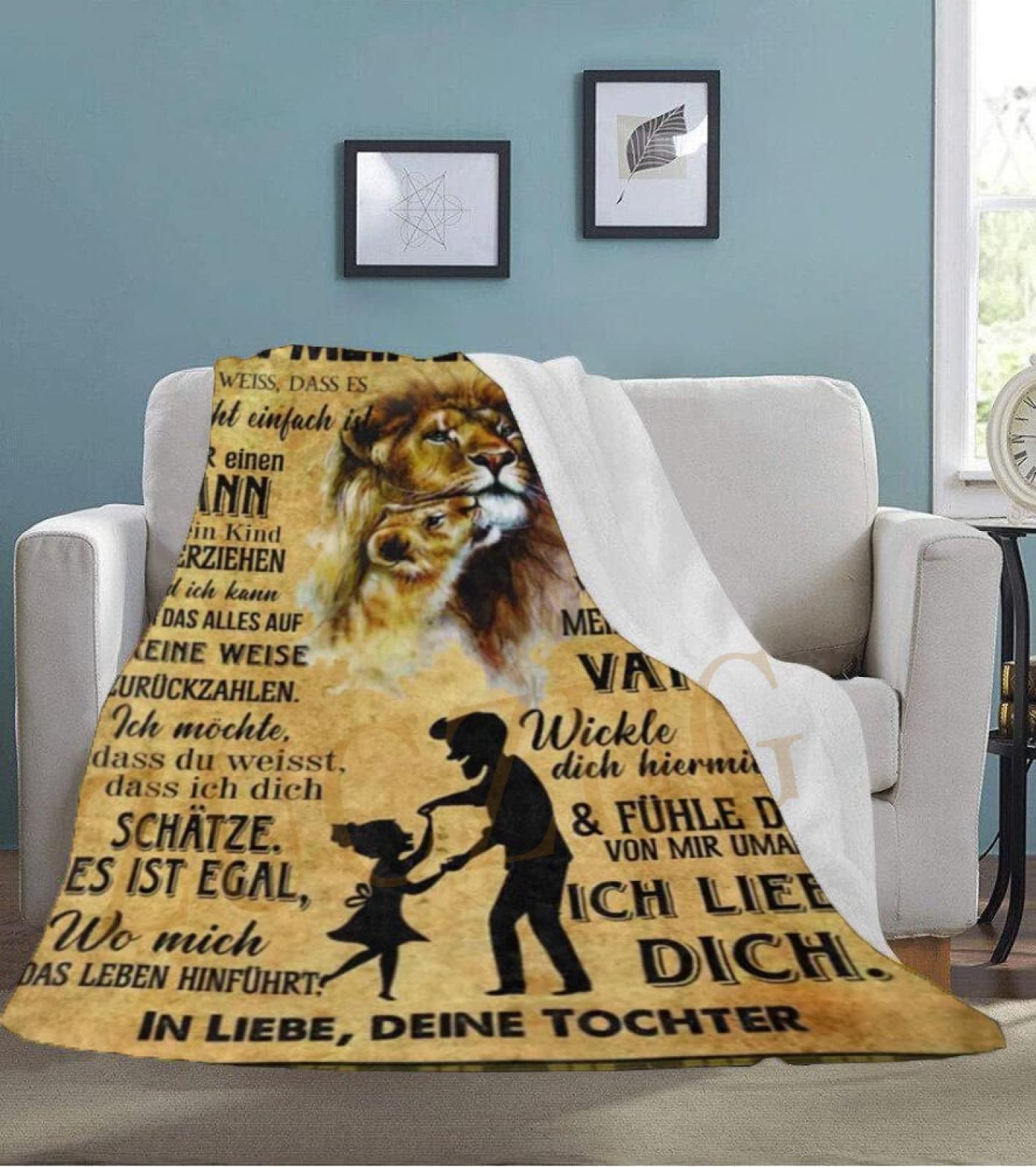 Decke „To My Dad“ – Geschenk Zum Vatertag, Weiche Flanell-Decke Mit Blumenmuster