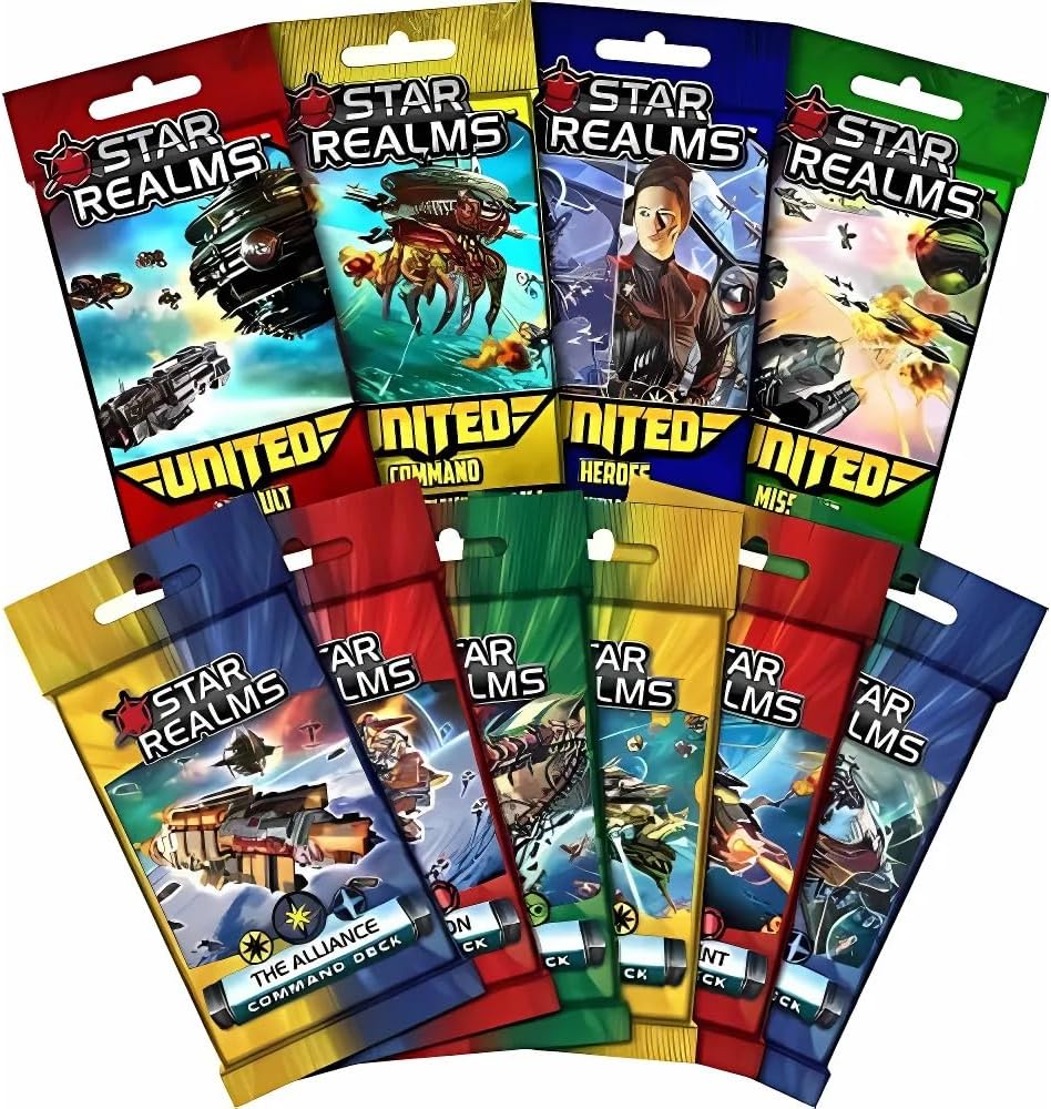 Wise Wizard Games Star Realms Complete Bundle: Core Game, Colony Wars, Frontiers, United, Command Decks, High Alert, Crisis, Gambit, Cosmic Gambit, Scenarios, Promo Pack 1 and Universal Storage Box