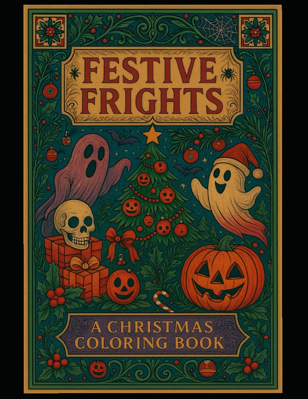 Festive Frights: A Christmas Coloring Book