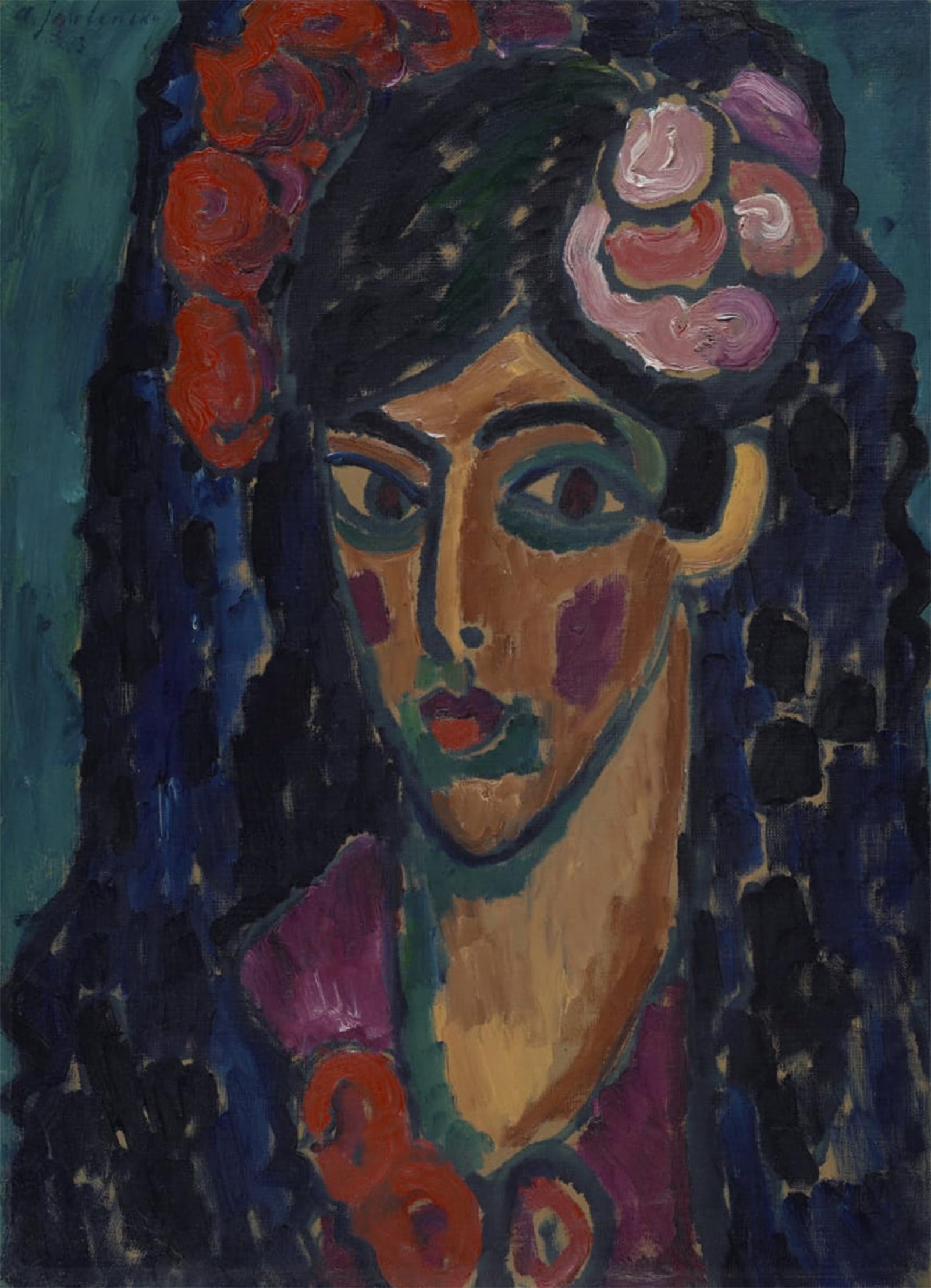 ARTXLXXBN Famous Painting Art Wall Decor Abstract Art Picture Spanierin by Alexej Von Jawlensky Animal Pictures for Home Decor 60x90cm