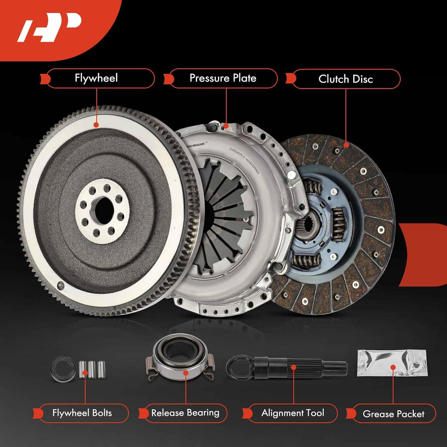 A-Premium Transmission Clutch Kit with Flywheel Compatible with Toyota Corolla 1998-2008, Matrix 2003-2008, MR2 Spyder, Celica 2000-2005 & Chevrolet Prizm 1998-2002, 1.8L