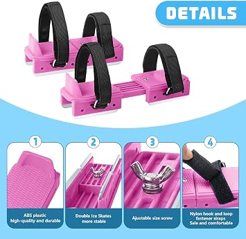 Toddler Ice Skates, Adjustable Double Runner Skates with Hook & Loop Straps