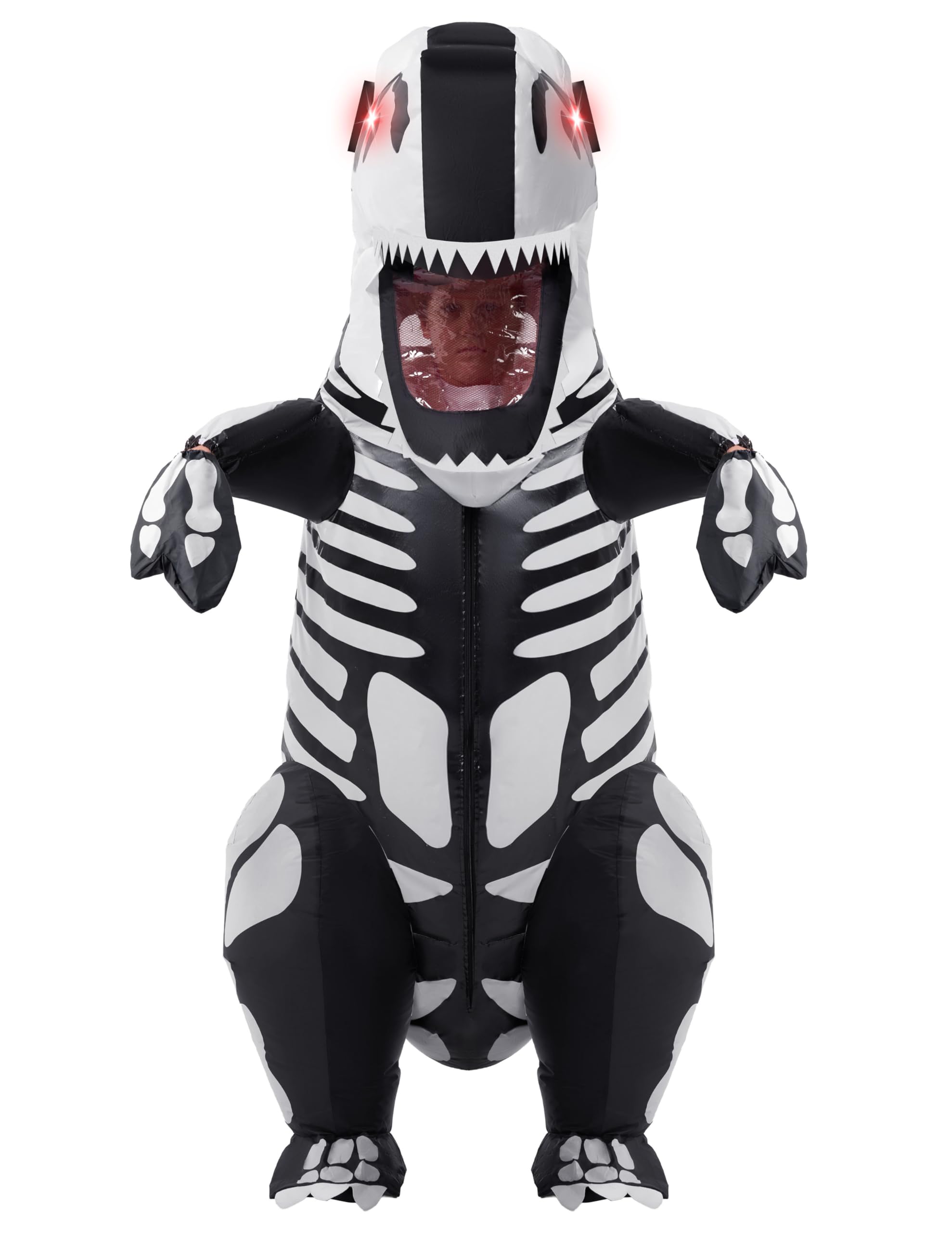 Spooktacular Creations Nadmuchiwany kostium na Halloween, szkielet, dinozaur, szkielet, całe ciało, T.rex, nadmuchiwany kostium - dziecko