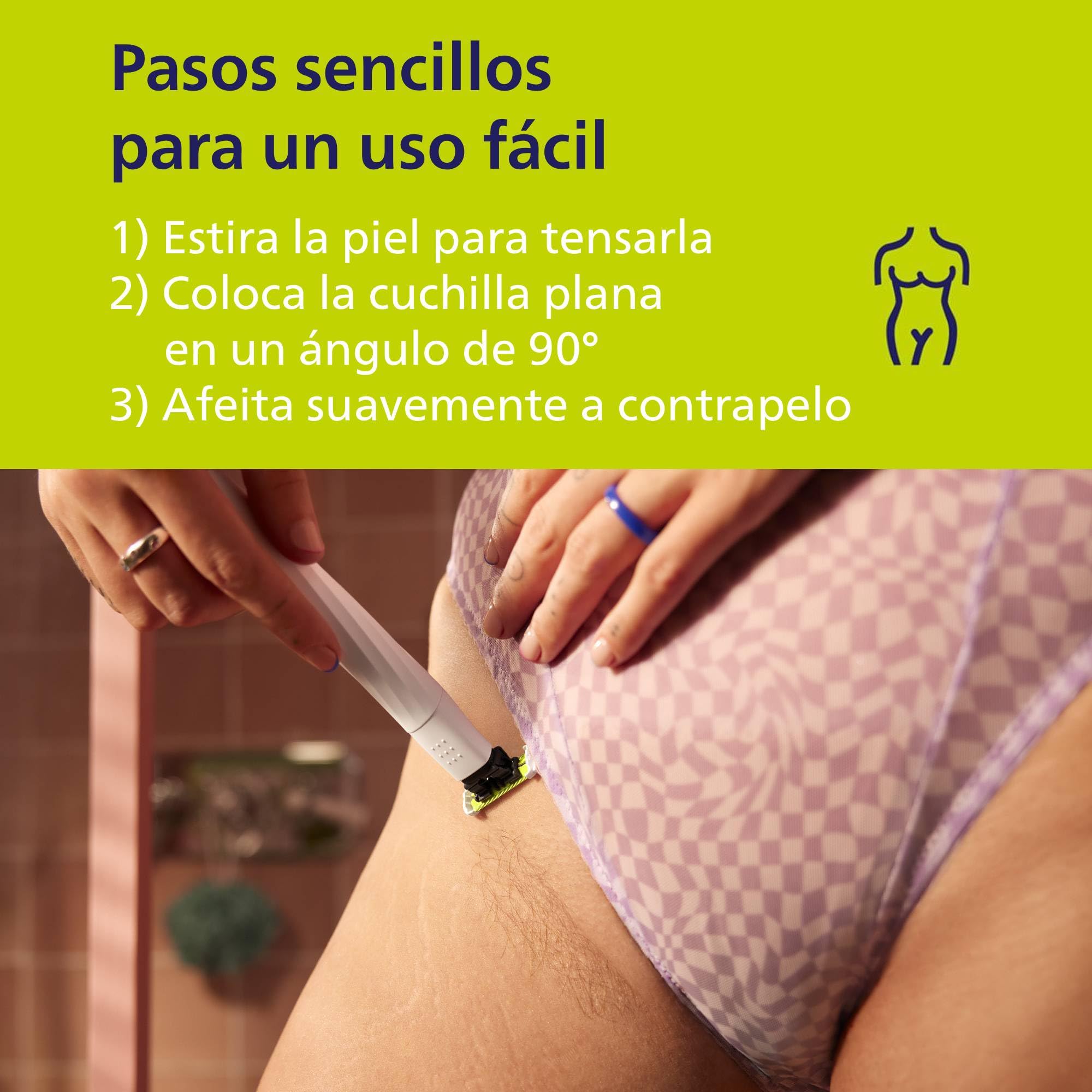 Philips OneBlade Intimate, Cuidado Íntimo, Recorta y Afeita con Protección Extra para la Piel, Depilación apurada y cómoda — sin rasurar completamente al ras, Modelo QP1924/28
