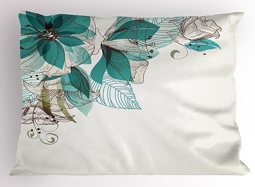 Miniatura 36 de Ambesonne Funda de almohada gris, lunares pequeños sobre fondo blanco, estilo retro, patrón tradicional pastel, funda de almohada decorativa de