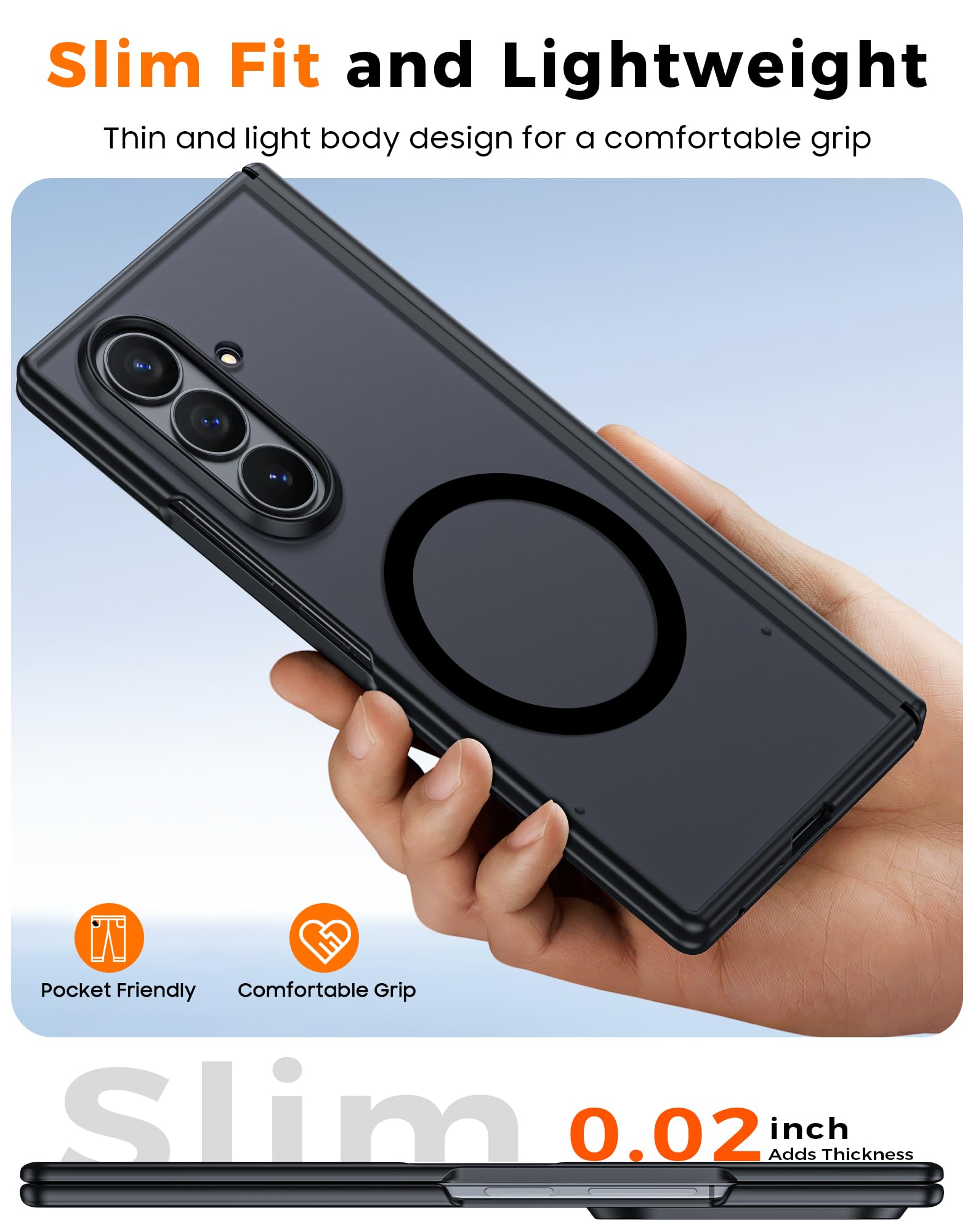 Vizvera Custodia trasparente per Samsung Galaxy Z-Fold-8 Ultra/Z Fold 7, con alimentazione magnetica, protezione per cerniera, sottile, pellicola protettiva antiurto, custodia per telefono per Z Fold