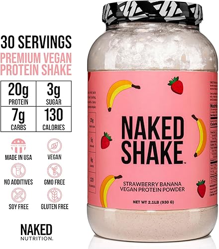 Vista 39 de Naked Shake - Polvo de proteína de arándano de mantequilla de maní, proteína a base de plantas de granjas estadounidenses y canadienses con aceite