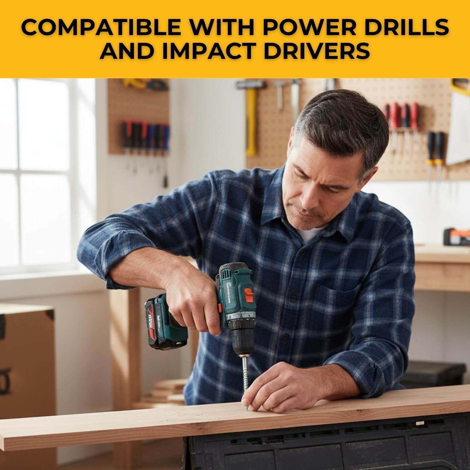 FastCap PowerHead Metal Screws with Flat Head - Self-Tapping Drill Point - 3", #2 Square Drive, Zinc Finish, 150-Pack - 72552