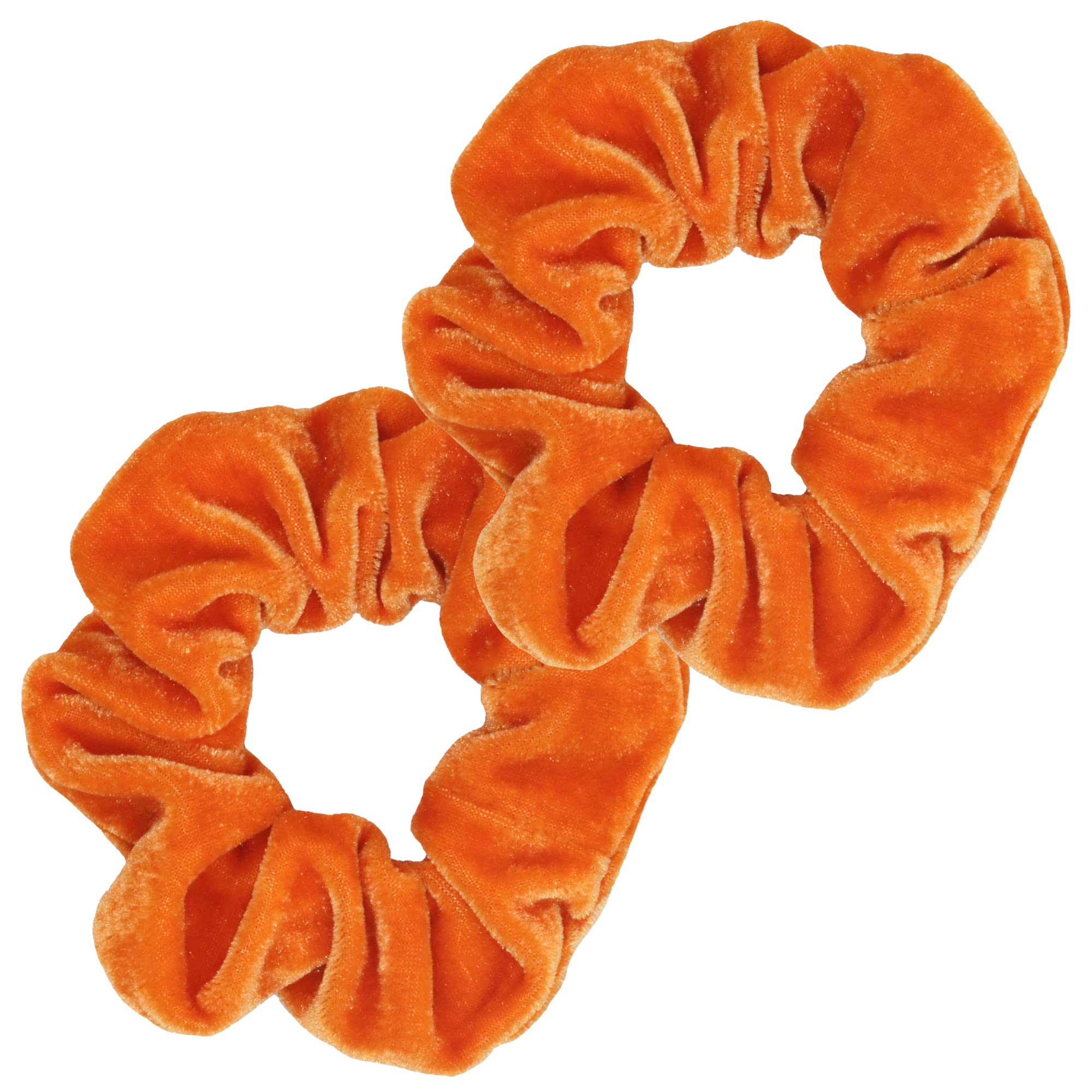 Kenz Laurenz Velvet Hair Scrunchies - 2 Hair Ties and Ponytail Holders for Women and Girls with Elastic