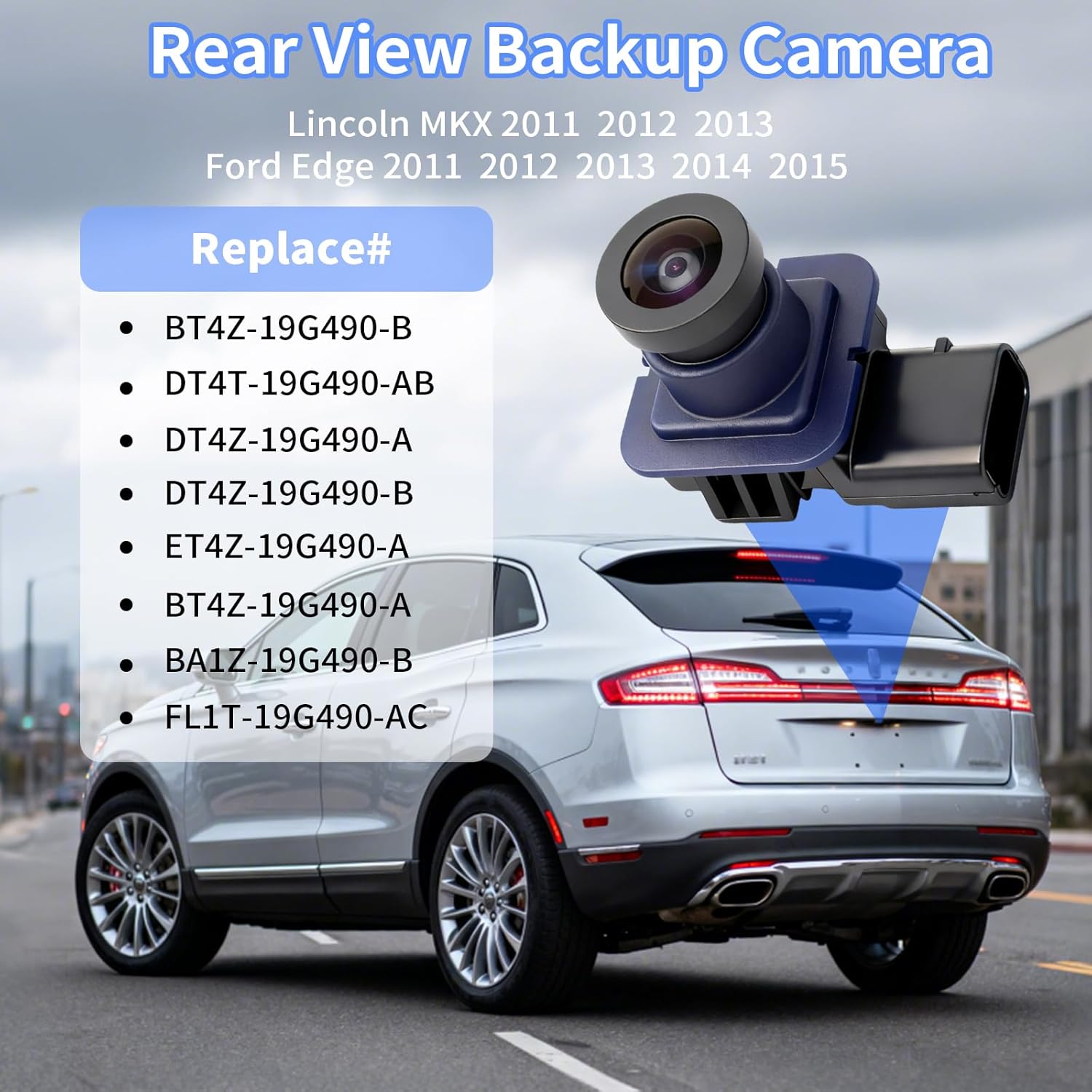 Rear View Backup Camera Compatible with Ford Edge 2011 2012 2013 2014 2015 Lincoln MKX 2011 2012 2013 Parking Assist Camera Replace# BT4Z-19G490-B FL1T-19G490-AC