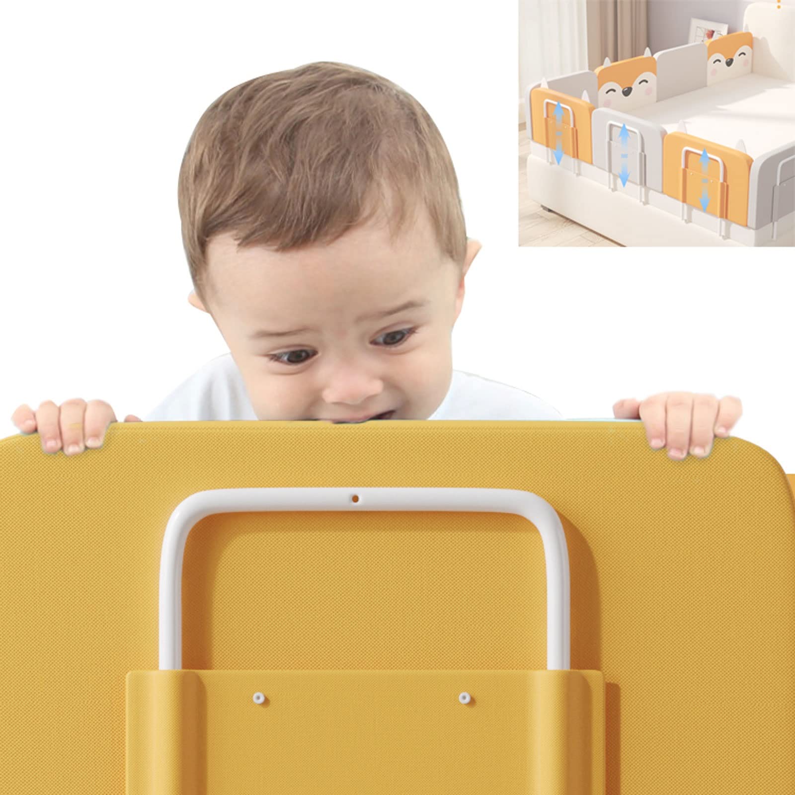 Sbarra Spondina Letto Bambini, Custodia Morbida, Sponde Letto Bambini 100cm 150cm 180cm per Matrimoniale, Lettino Culla, Anticaduta, Facile da Installare e Pulire