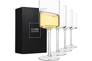 Square Wine Glasses Set of 4 - Unique Shape