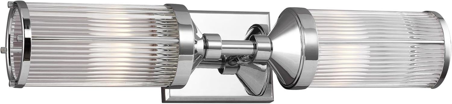 Bеѕt Cуbеr Dеаlѕ 🔥 Feiss WB1842CH Paulson Glass Wall Vanity Bath Lighting, Chrome, 2-Light (23"W x 5"H) 120watts