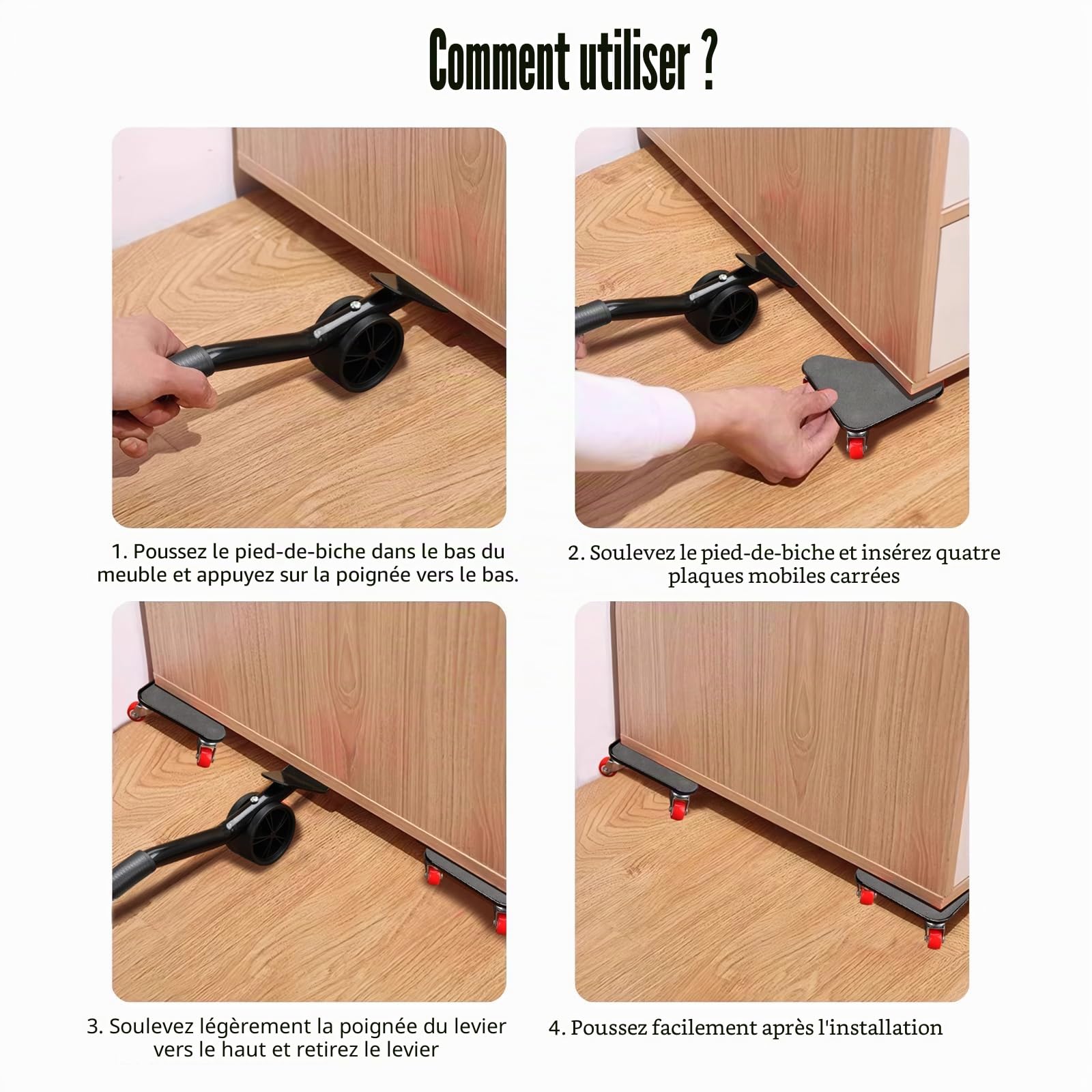Drado roulettes pour Meubles Charge Lourde, Lot de 5 roulettes de Transport pour Meubles Charge de 600Kg, Roues Pivotantes à 360 Degrés, Pas de Dégâts sur Les Sols en Bois