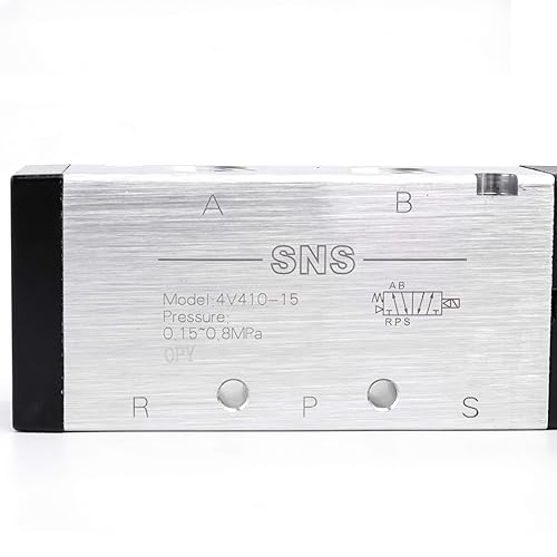 Miniatura 5 de SNS Válvula electromagnética eléctrica 52 puerto 12 NPT entrada sola bobina piloto 4V410-N15DC24V