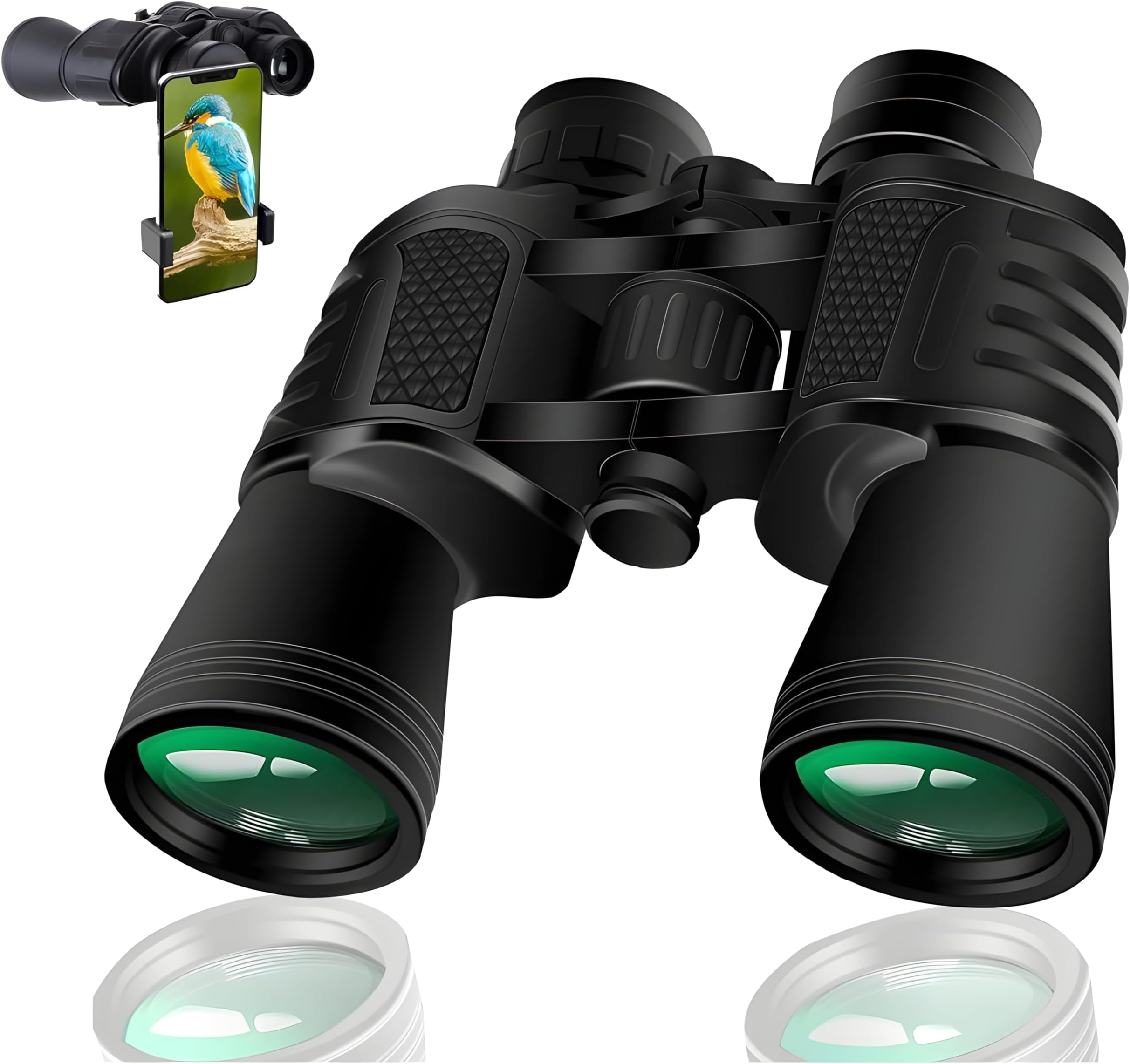Binoculars for Long Distance, 7x50 Ultra HD Binocular for Bird Watching, Wildlife and Range 2000 Meter with Phone Adapter, Storage Bag, Wide Eyepiece and Bright BAK 4 Glass