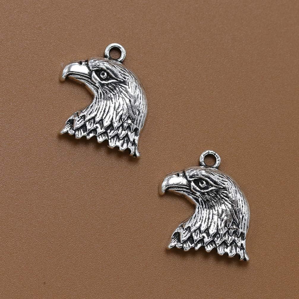 TENDYCOCO Antique Alloy Eagle Head Pendant Charms for Jewelry Making Diy Necklace Bracelet Accessories 0.86 Inch Lightweight Craft Supplies image 4