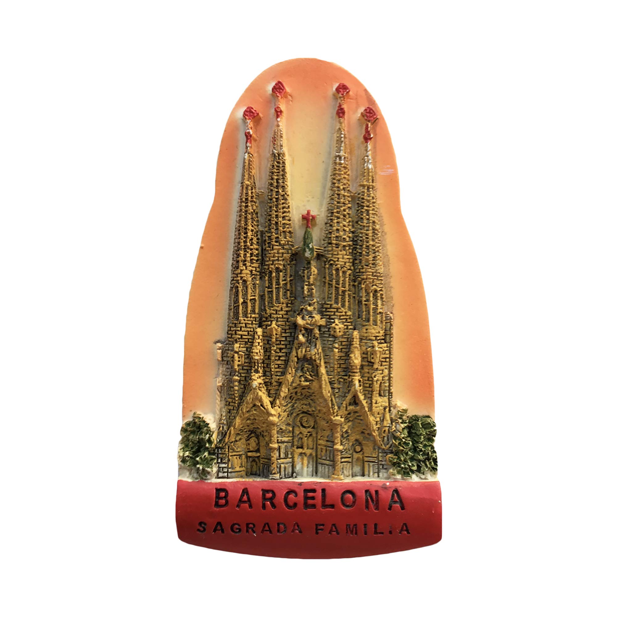 Wedarego Barcelona 1 Barcelona Spain 3D Sagrada Familia Cathedral Refrigerator Magnet Souvenir Resin Collection, Barcelona Fridge Magnet Gift Magnetic Sticker Home Kitchen Decoration
