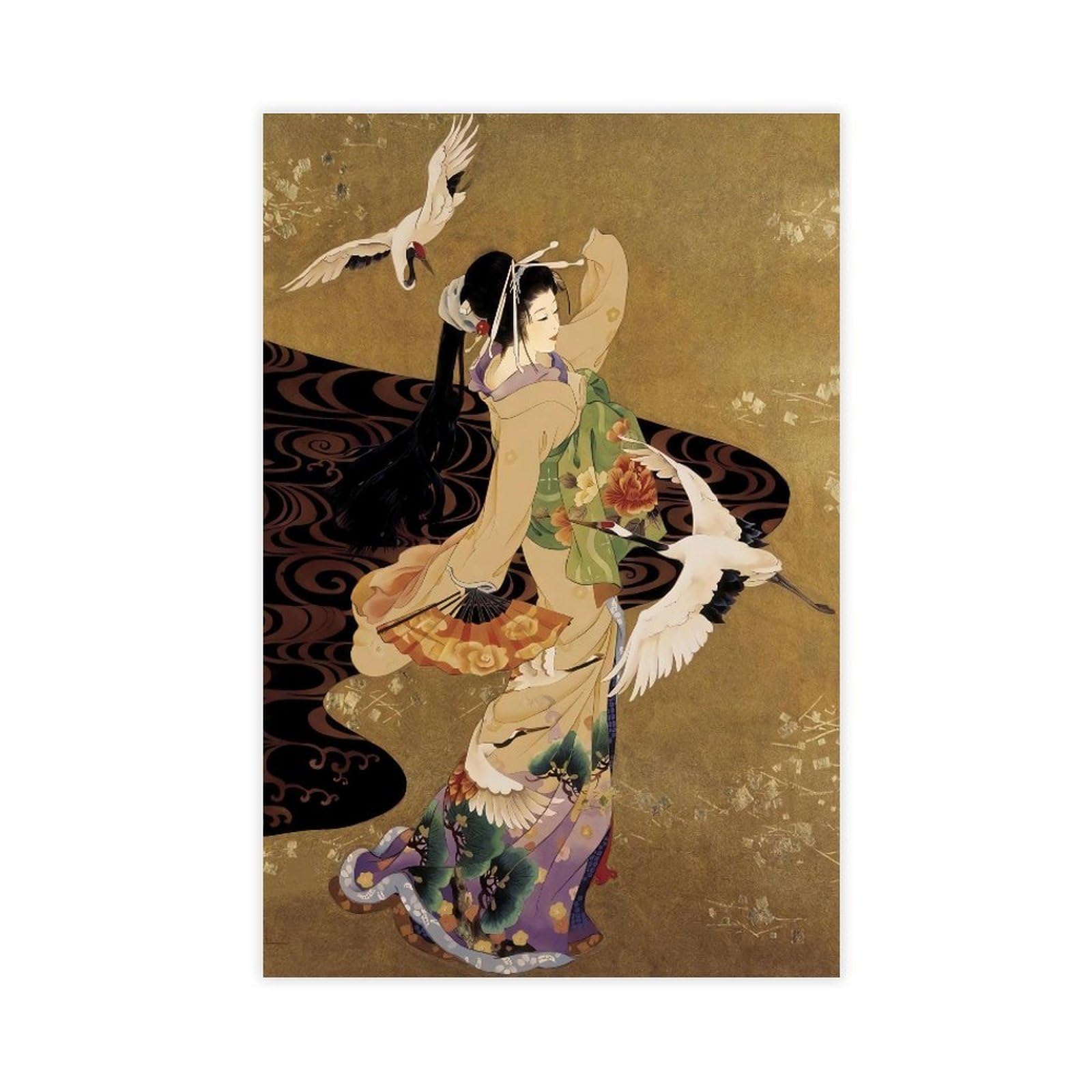 QNVJQKDSI Japanese Geisha Art (20) Canvas Poster Wall Art Decor Print Picture Paintings for Living Room Bedroom Decoration 20" L X 30" W