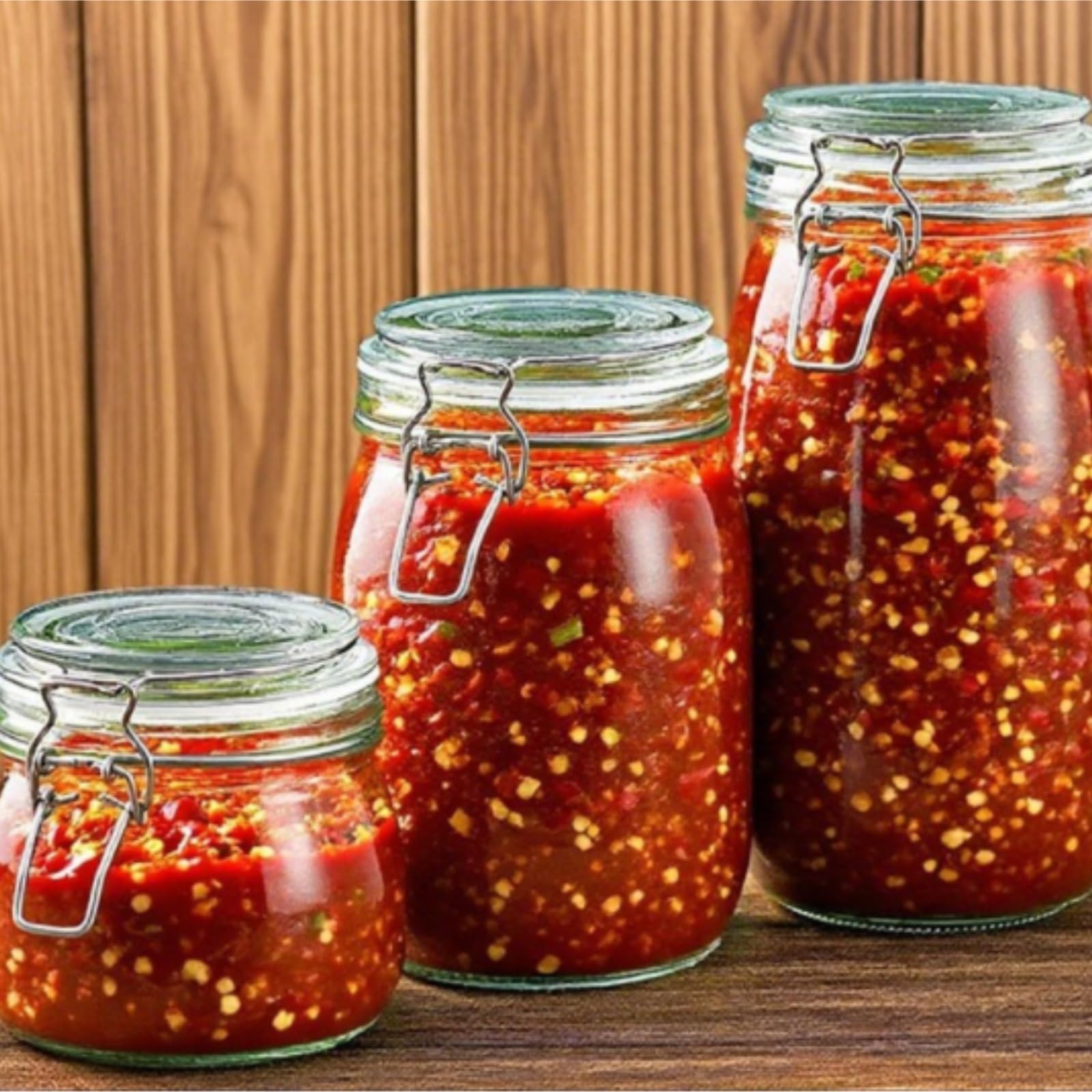 Recipientes Cocina Juego De 2 Tarros Cristal con Tapa Hermética For Almacenar Café Almacenamiento De Alimentos(500ml)