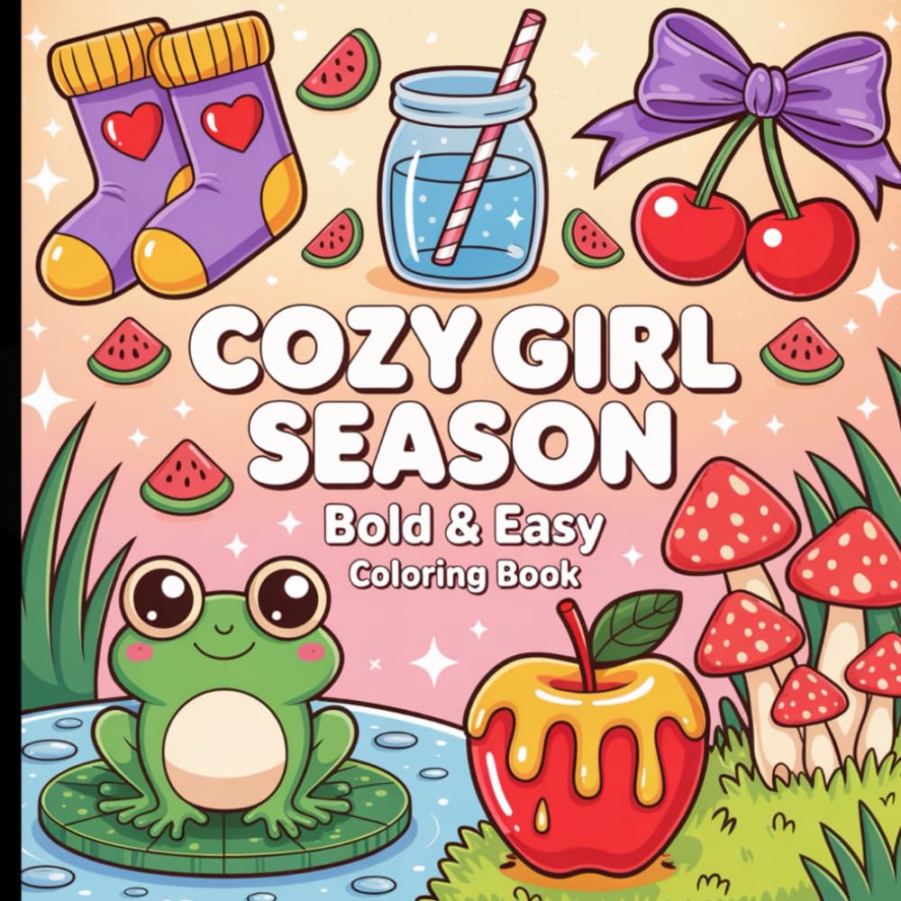 Bold and Easy Cozy Girl Season Coloring Book: Relaxing Designs and Peaceful Moments to Color and Unwind.