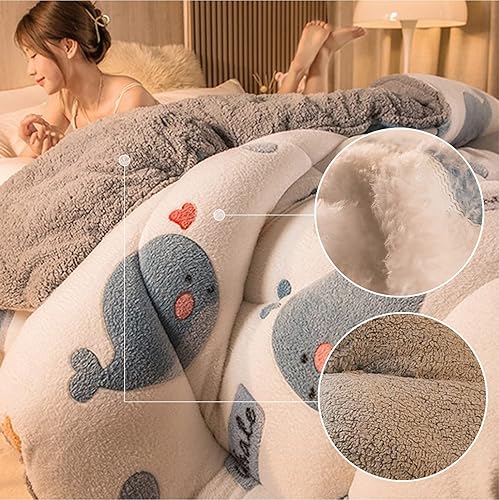 Miniatura 4 de Edredón, edredón, edredón de cachemira, edredón de invierno, edredón grueso de cachemira de cordero, para cama doble de invierno, ropa de cama,