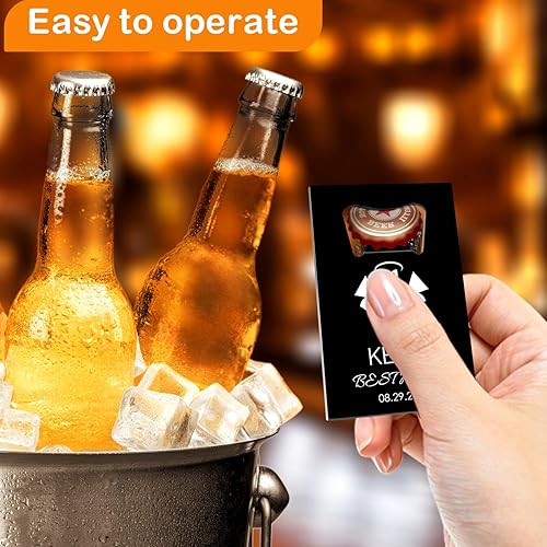 Miniatura 3 de Abrebotellas personalizados, tamaño de tarjeta de crédito, padrinos de boda, regalos para boda, despedida de soltero, abrebotellas de cerveza de
