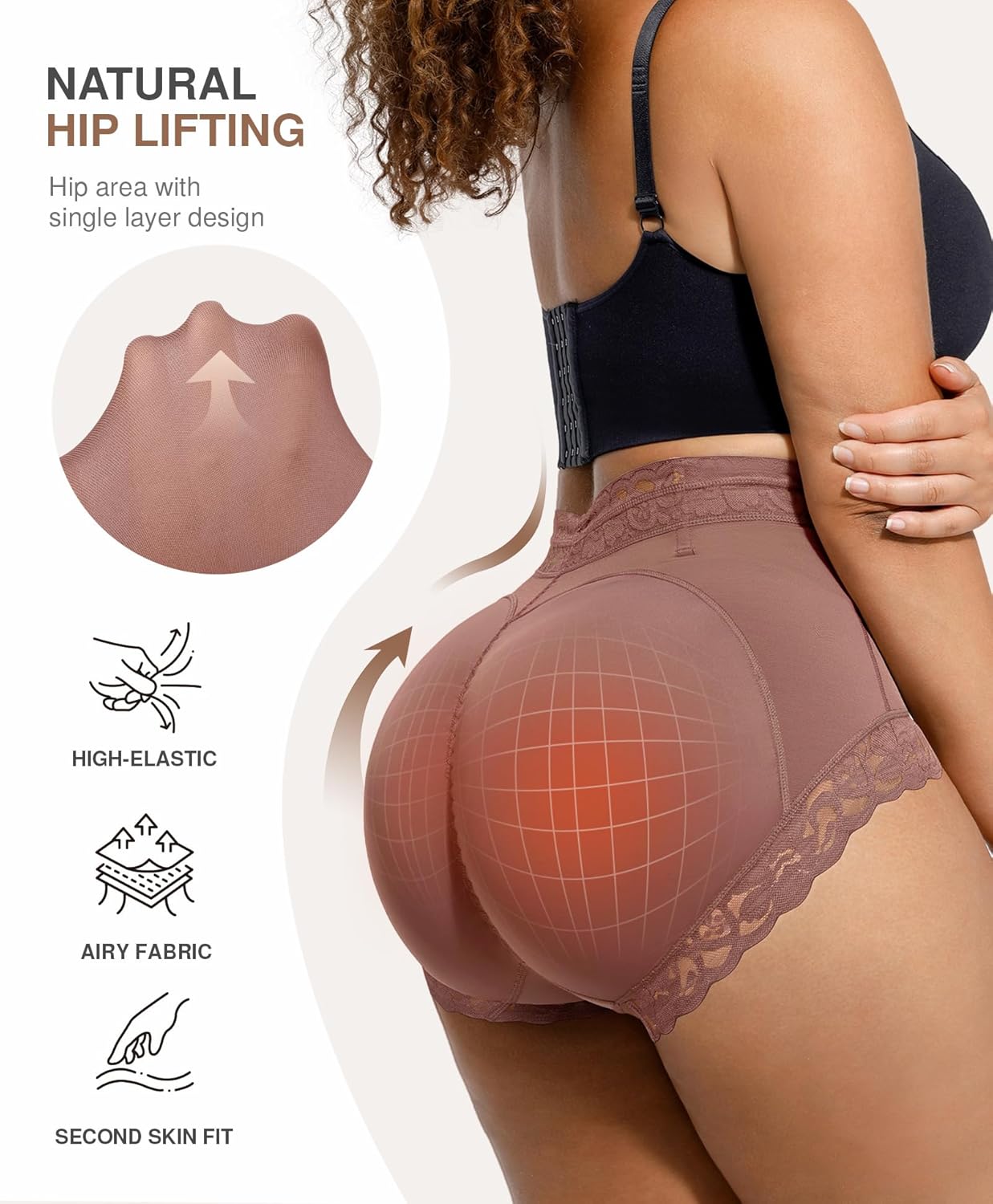 Lover-Beauty Butt Lifting Panties Tummy Control Shapewear for Women No Pad Faja Shorts Lace Booty Lifting Shapewear