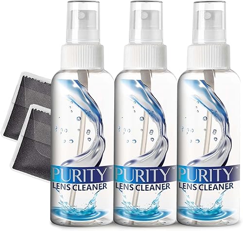 Miniatura 10 de Purity Limpiador de lentes de gafas en espray Kit - 3 botellas de 8 onzas de limpiador de lentes en spray + 2 paños de microfibra para limpieza