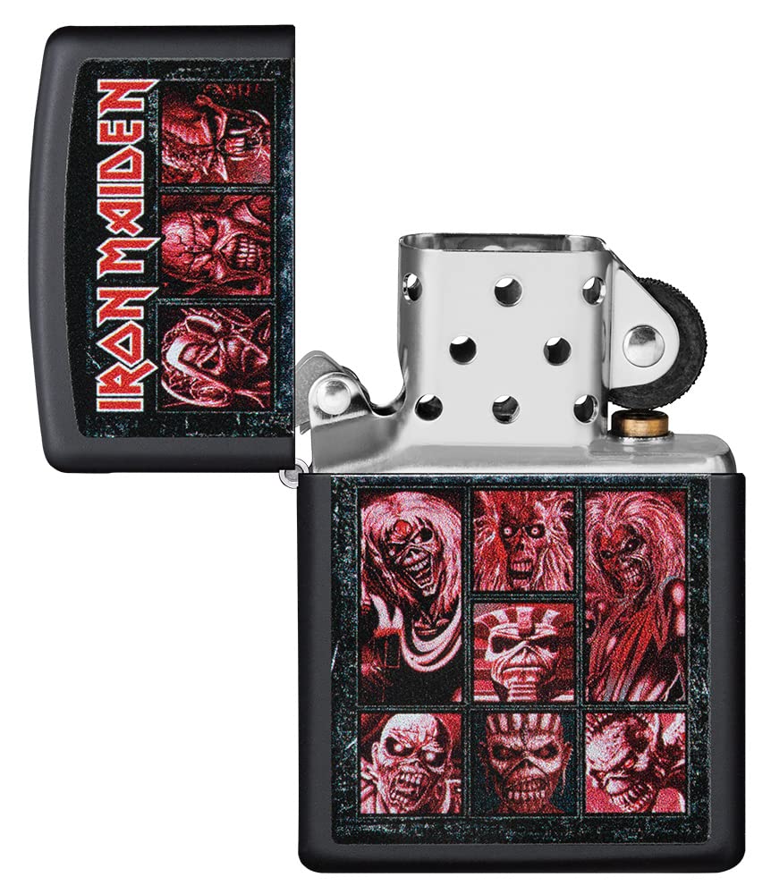 Zippo Briquet Tempête - Modèle Iron Maiden - Color Image avec Finition Noire Mate - Rechargeable - Réutilisable - Design Coupe-Vent - Coffret Cadeau Fabriqué aux États-Unis
