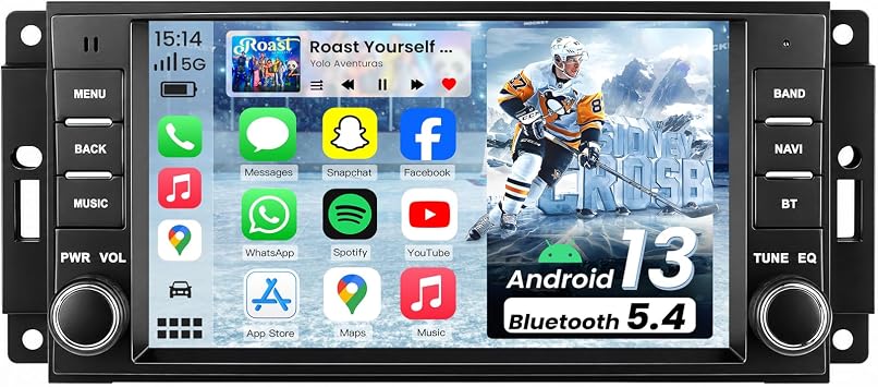 [4+64G] Car Radio for Jeep Wrangler JK 2007-2017 Upgrade 7inch HD Touch Screen Stereo with CarPlay Android Auto Bluetooth5.4 FM 32EQ GPS SWC
