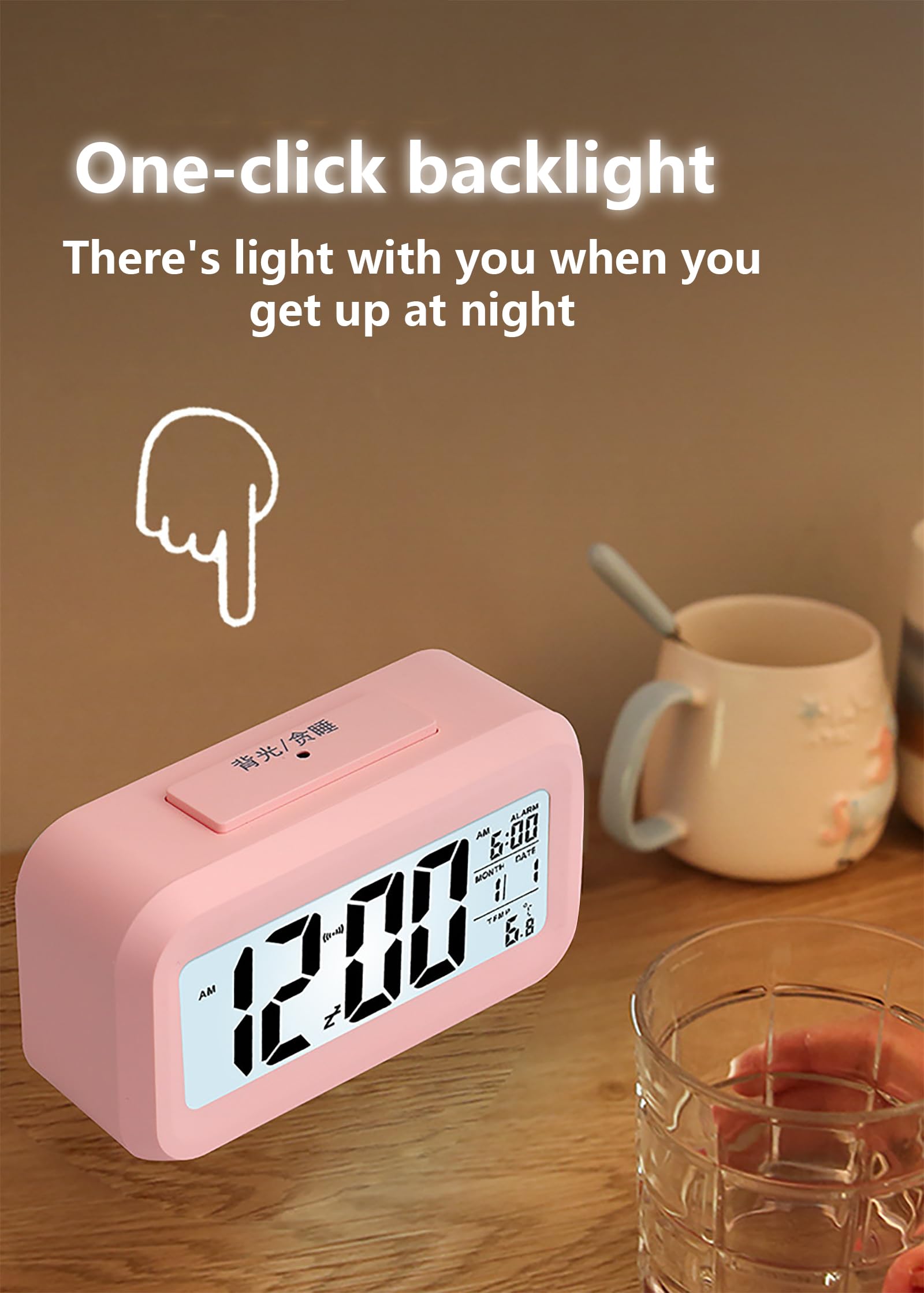 Diompirux Sveglia Digitale da Comodino con Ampio Display a LED