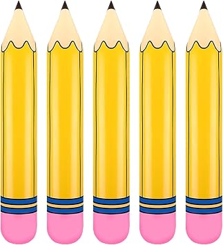 Totelux Large Pencil Balloons 27 Inflatable Pencil Back to School Decorations Giant Yellow Crayon Balloons for Classroom Garden Hanging Photo Prop Birthday Party Favor 2PCS
