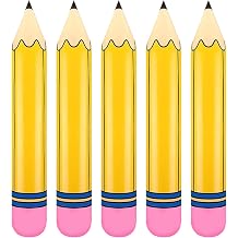 Totelux Giant Pencil Balloons Back to School Decorations 27 Inflatable Yellow Pencil Balloons for Classroom Garden Hanging Decor Photo Prop Birthday Party Favor 5PCS