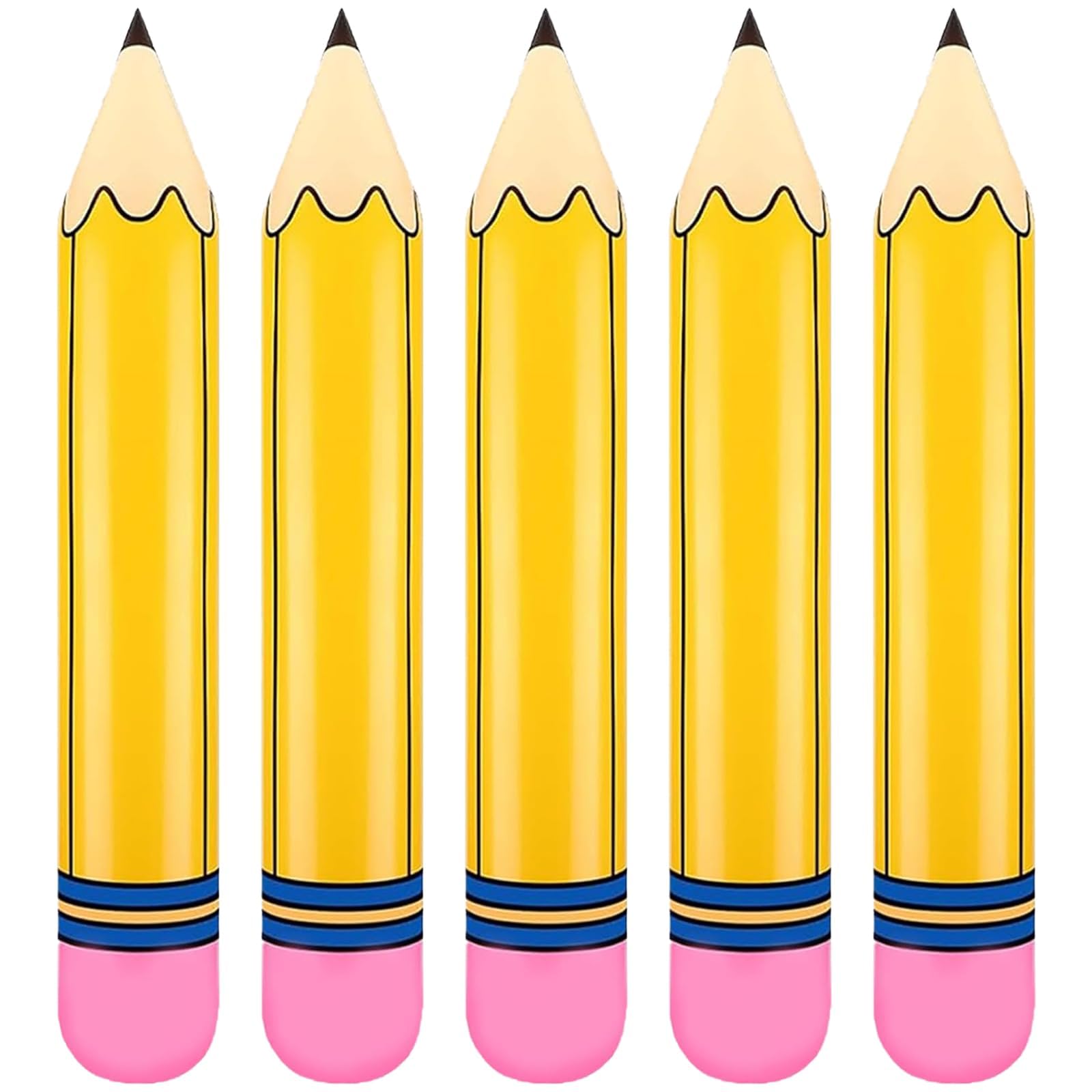 Photo 1 of Totelux Large Pencil Balloons - 27" Yellow Inflatable Crayon Decorations (2PCS)