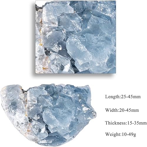 Miniatura 2 de Amogeeli Decoración de muestra de cristal celestita azul crudo irregular, piedra curativa de geoda en racimo, 0.02-0.11 libras