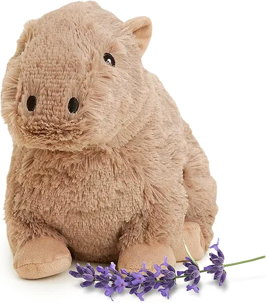 warmies Microwavable & Weighted Stuffed Animals, Capybara - Heated Stuffed Animal Plushie for Warmth & Comfort - Cute Soft Plush Toys for Adults & Children (Boys, Girls, Babies & Toddlers)