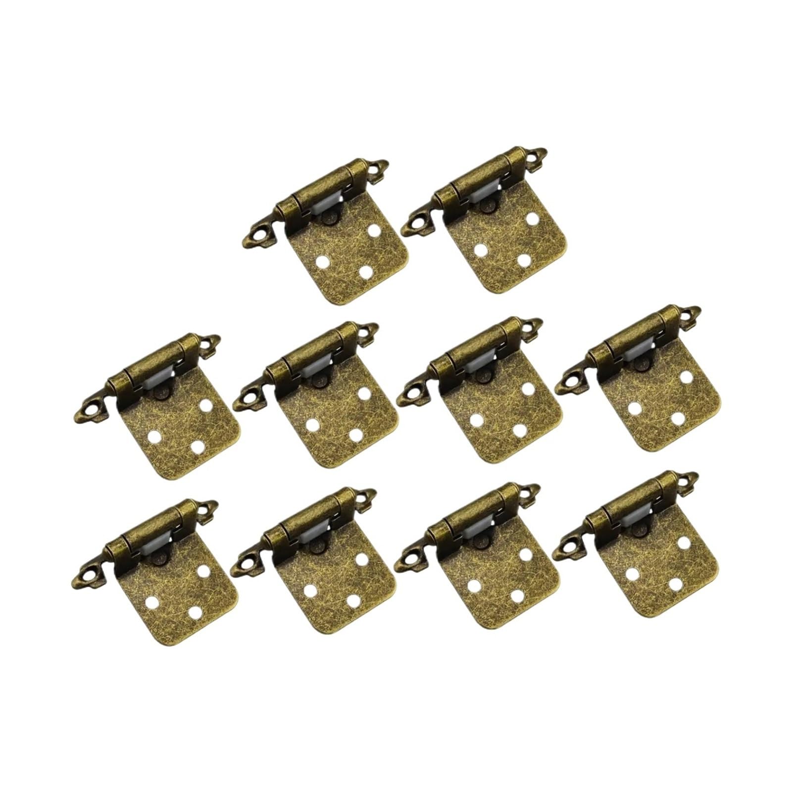 Sensumepb Antique Bronze 10X Self Closing Hinges, Face Mount Iron Spring Hinges For Cabinet Doors, Furniture Hardware Accessories(Antique Bronze)